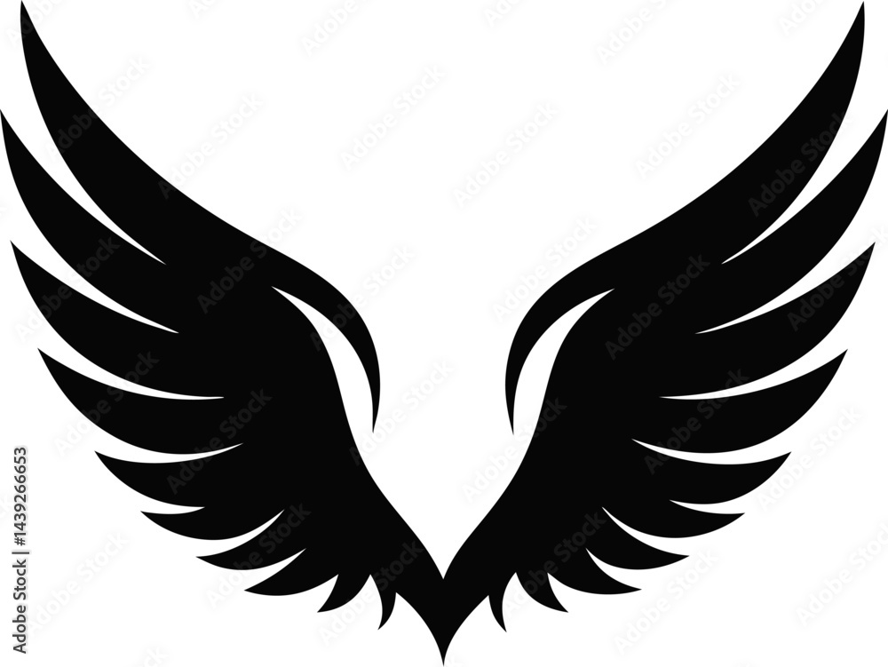 Fototapeta premium Wings icons set. Simple set of wings vector icons for web design on transparent background