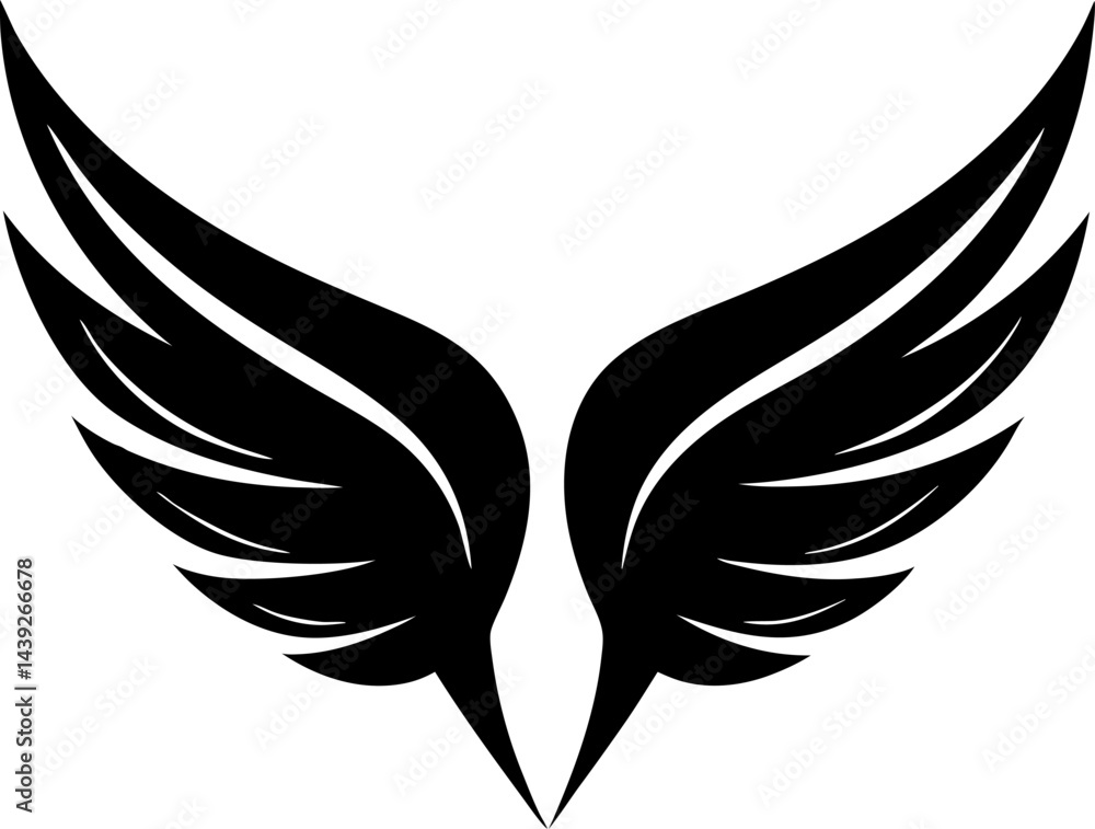 Obraz premium Wings icons set. Simple set of wings vector icons for web design on transparent background