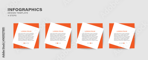 Photography Stylish minimalistic infographic template with four square elements