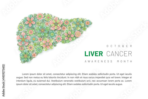 Liver Cancer Awareness Month poster with flowers