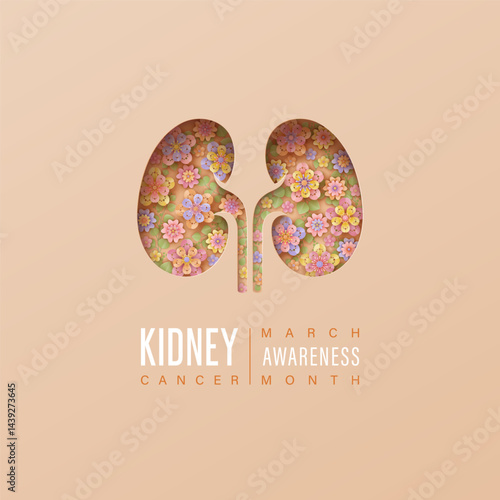Kidney cancer Awareness Month poster with flowers