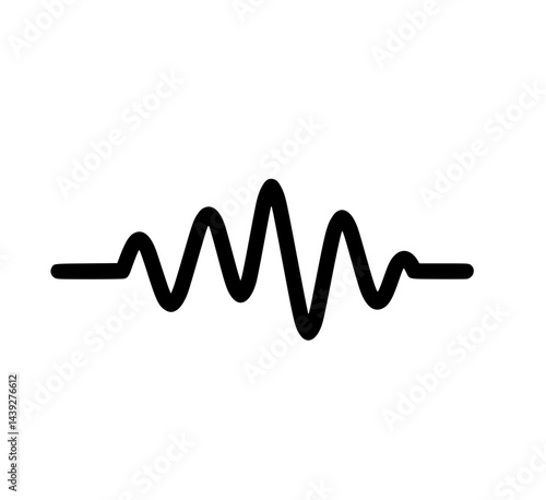 Sound Wave Icon in Minimalist Style on White Background  