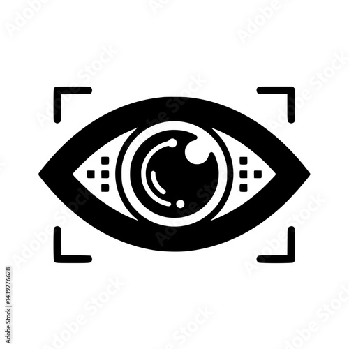 Eye Icon Design in Minimalist Style with Black Features  