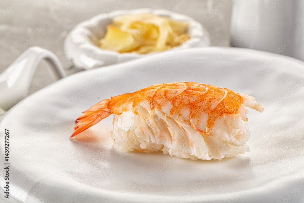Japanese cuisine - sushi with prawn Japanese cuisine - sushi with prawn