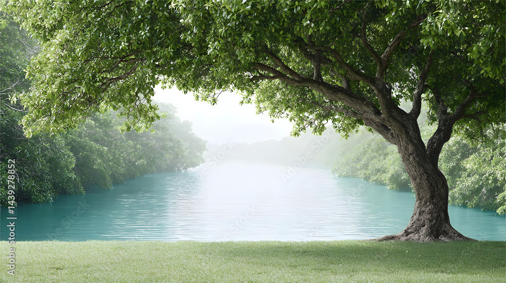 Ultra-realistic 4K photograph of a lush green lawn with dew drops on the leaves.