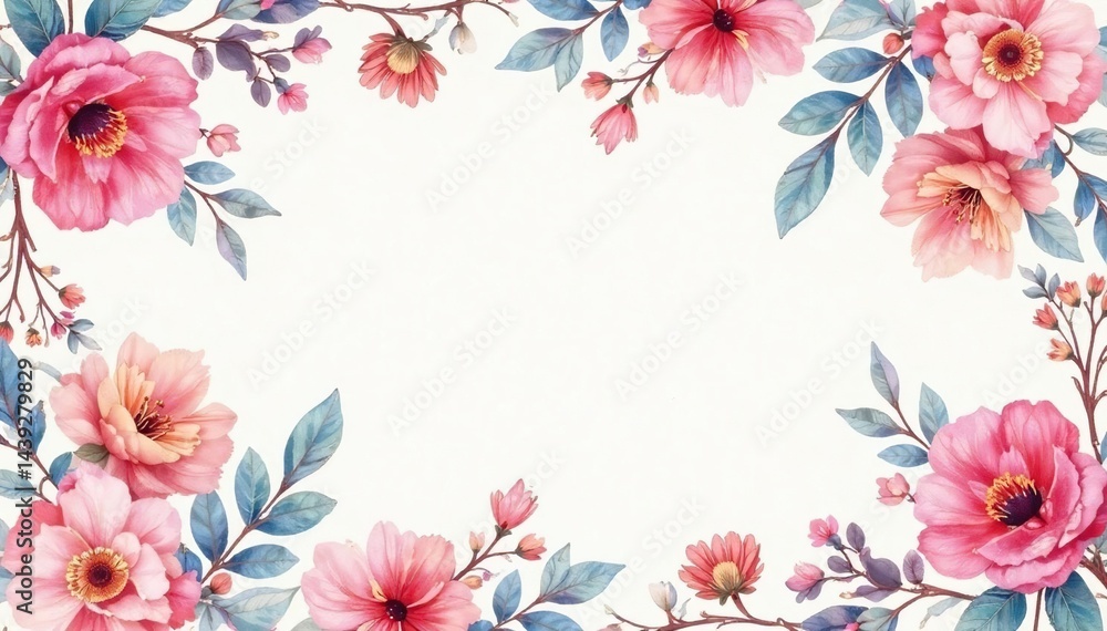 Fototapeta premium Watercolor style floral pattern, soft pastel hues , pattern, art