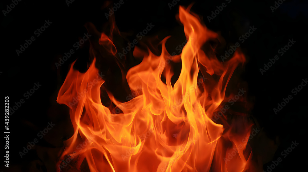 Close-up of a fire in the night sky with flames burning brightly against the dark backdrop.
Close-up of a fire in the night sky with flames burning brightly against the dark backdrop.