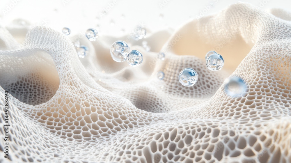 Abstract Cellular Landscape, Droplets, Light Abstract Cellular Landscape, Droplets, Light