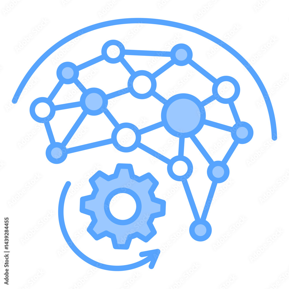 Deep Learning Blue Icon