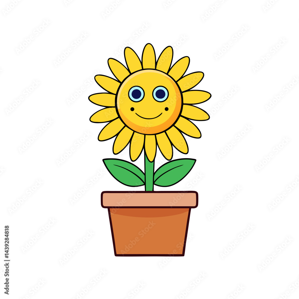 Obraz premium sunflower in a pot
