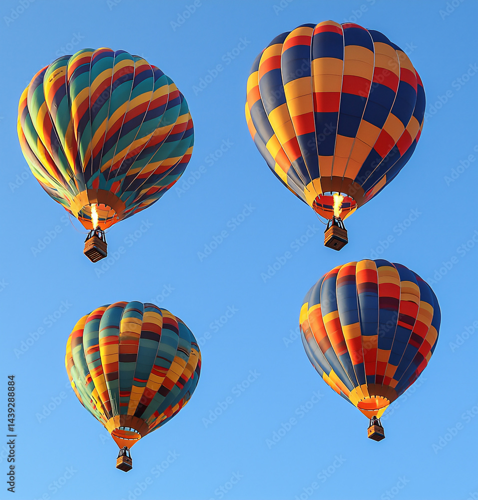 Obraz premium hot air balloons floating in the blue sky,