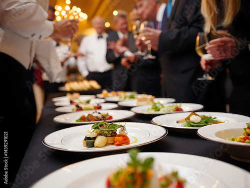 Guests Enjoying Appetizers at Elegant Gala Event