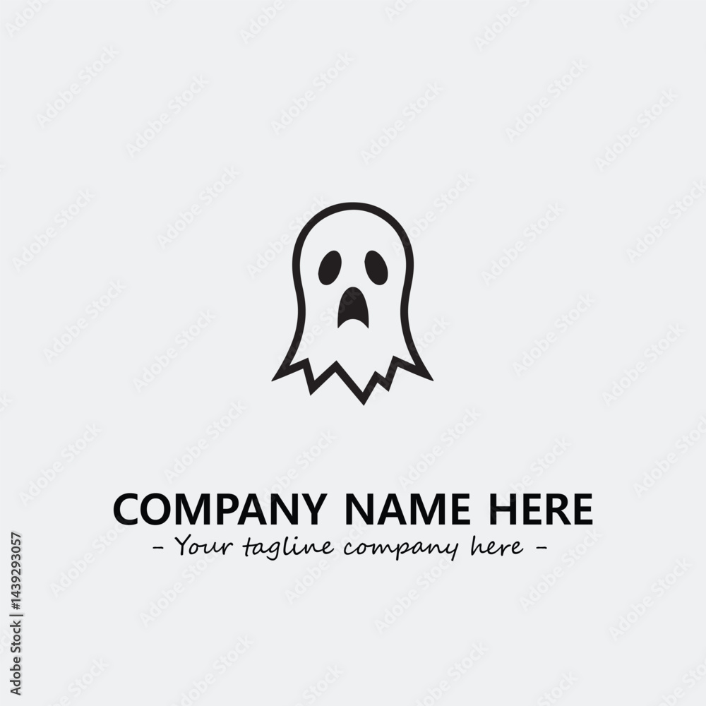 Ghost face icon illustration black and white vector image Ghost face icon illustration black and white vector image