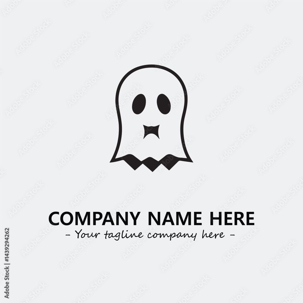 Ghost face icon illustration black and white vector image Ghost face icon illustration black and white vector image