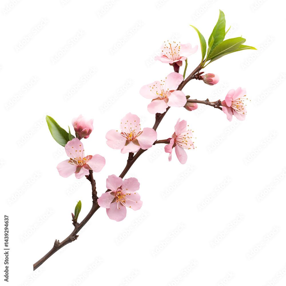 Naklejka premium Pink blossom branch nature photography