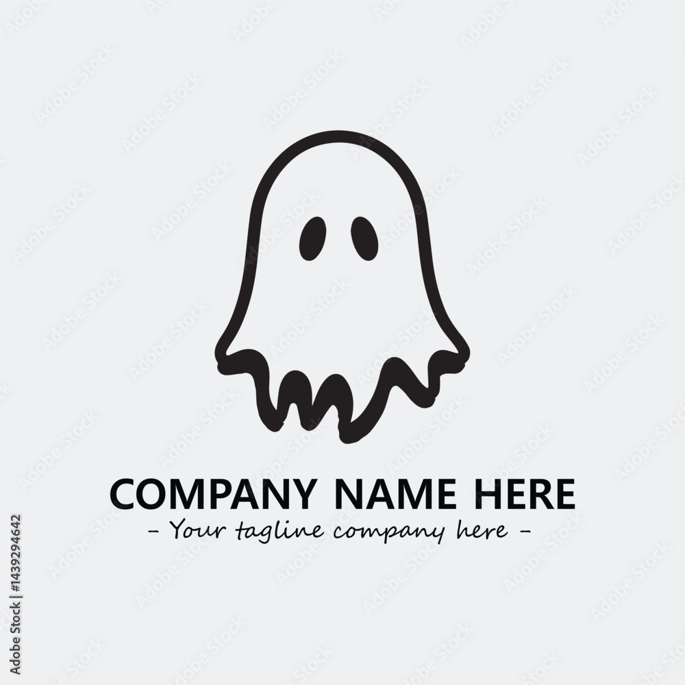 Ghost face icon illustration black and white vector image Ghost face icon illustration black and white vector image