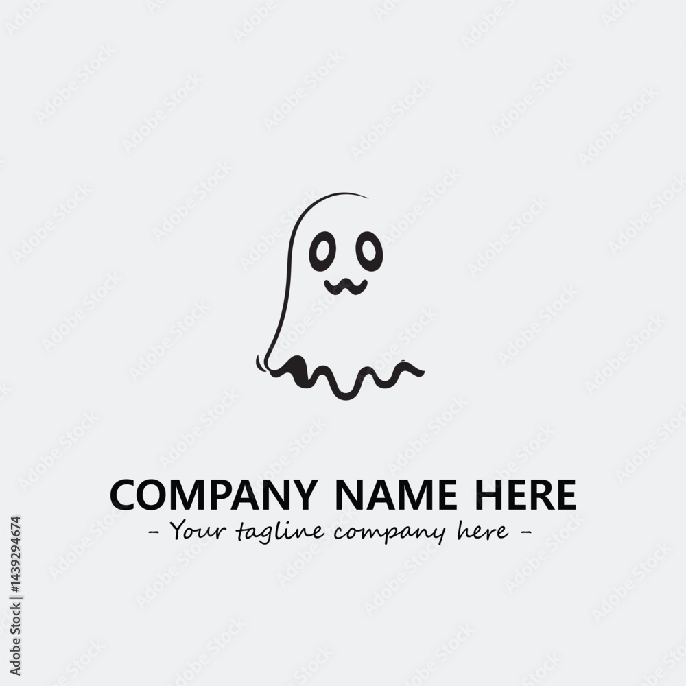 Ghost face icon illustration black and white vector image Ghost face icon illustration black and white vector image