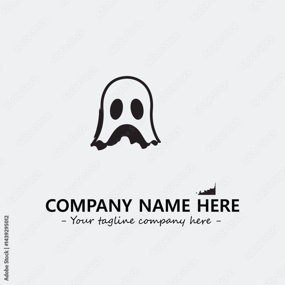 Ghost face icon illustration black and white vector image Ghost face icon illustration black and white vector image