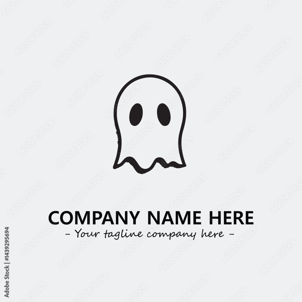 Ghost face icon illustration black and white vector image Ghost face icon illustration black and white vector image
