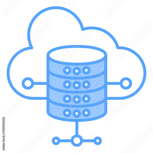 Cloud Database Blue Icon