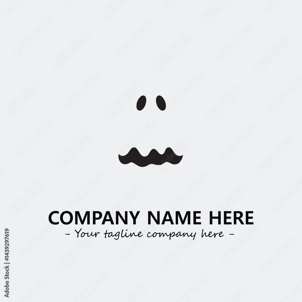 Ghost face icon illustration black and white vector image Ghost face icon illustration black and white vector image