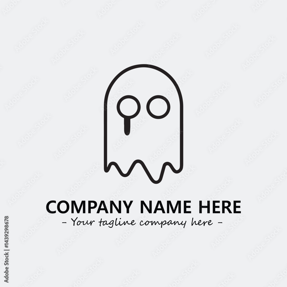 Ghost face icon illustration black and white vector image Ghost face icon illustration black and white vector image