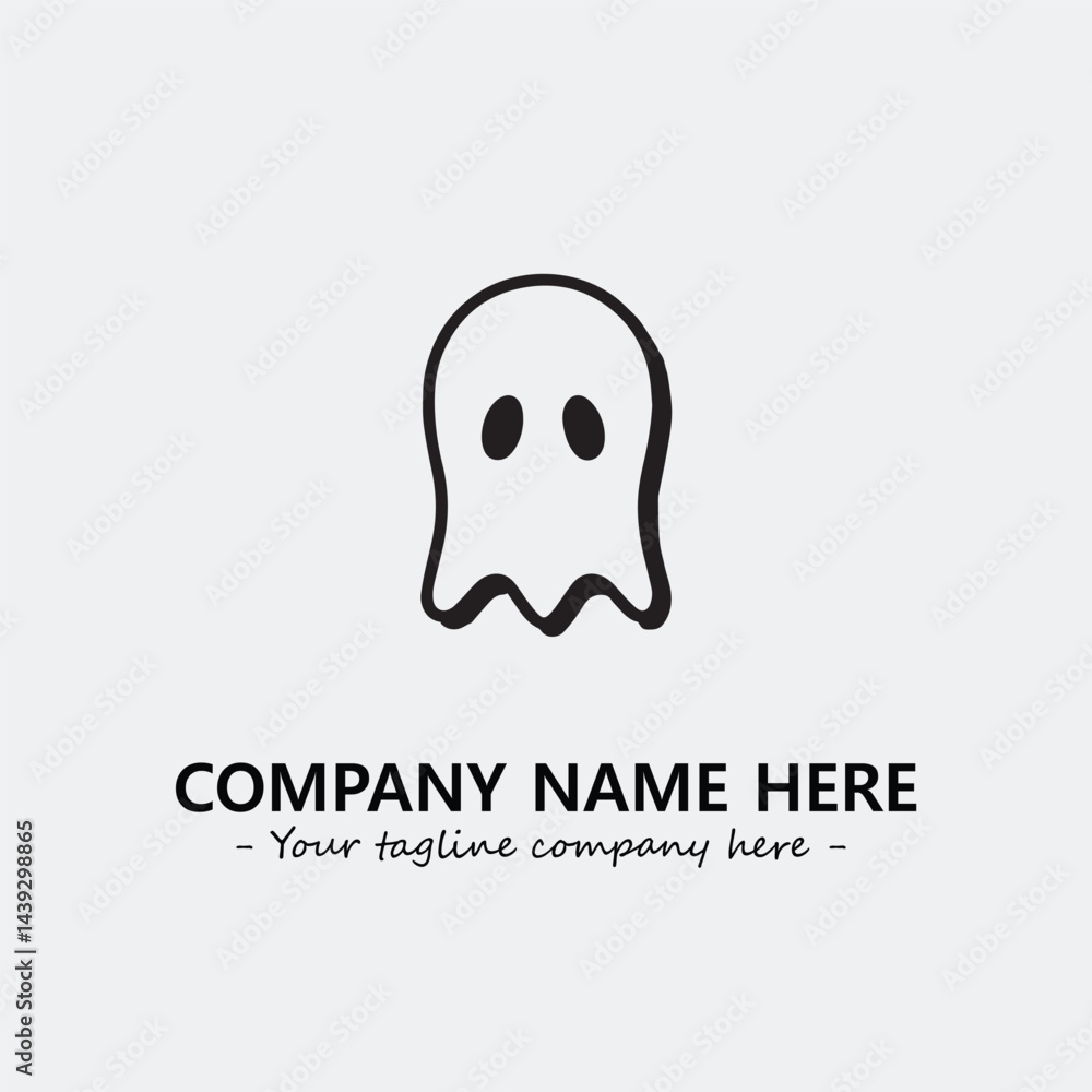 Ghost face icon illustration black and white vector image Ghost face icon illustration black and white vector image