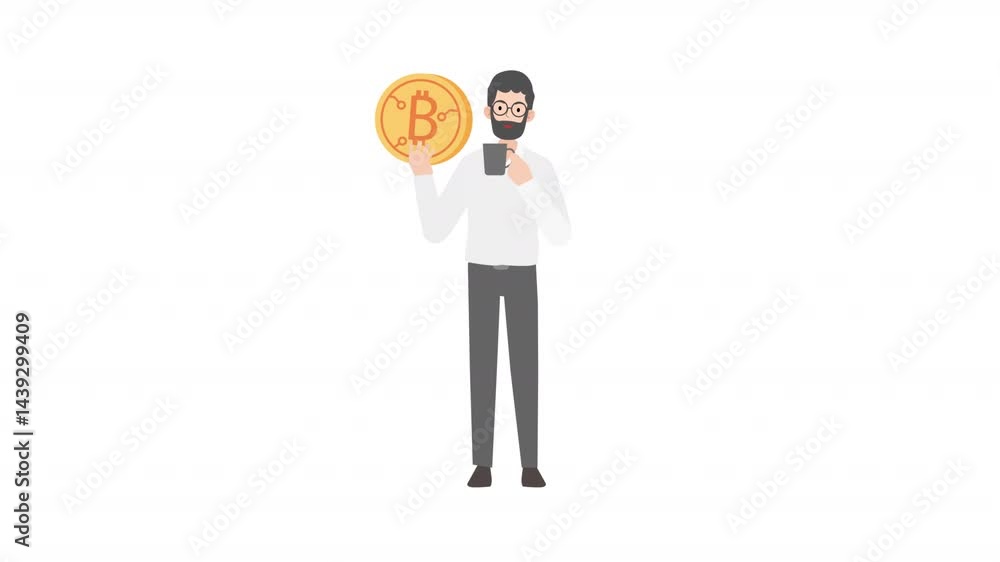 man holding bitcoin cartoon animation
man holding bitcoin cartoon animation