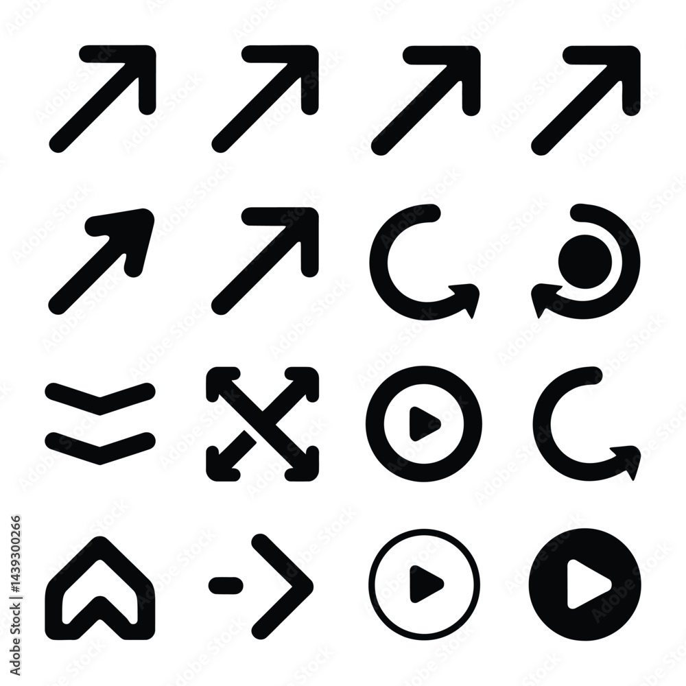 Black arrow vector icon pack Black arrow vector icon pack
