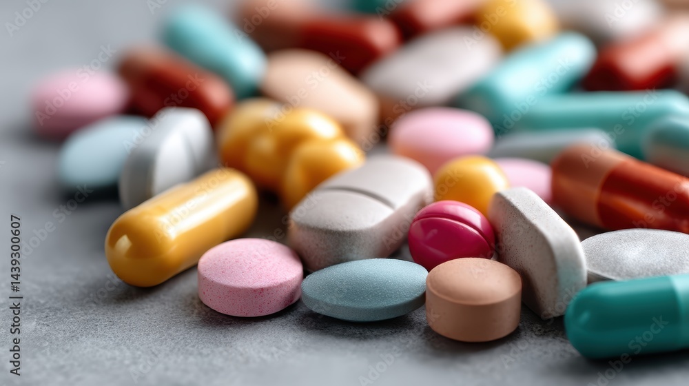 A variety of pills and capsules in a pharmacy setting, showcasing pharmaceutical products - pharmaceutical bottle therapy counter A variety of pills and capsules in a pharmacy setting, showcasing pharmaceutical products - pharmaceutical bottle therapy counter