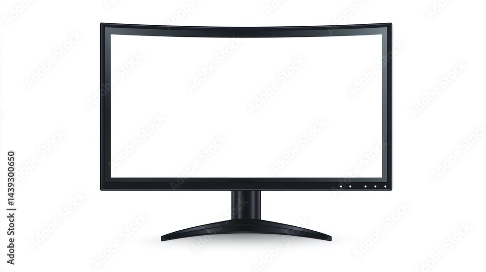 Black curved monitor, modern design Black curved monitor, modern design