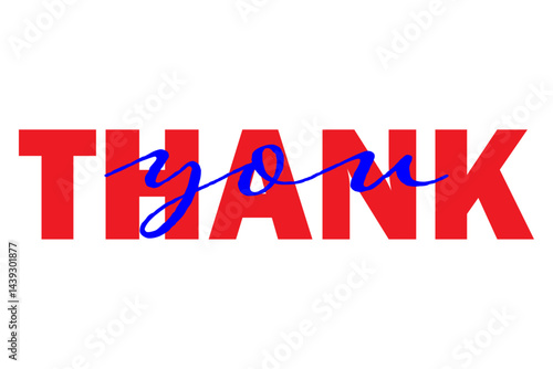 おしゃれなTHANK you（ありがとう）の文字のロゴマーク
