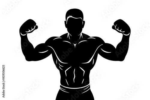 Silhouette vector of a muscular man flexing biceps strength fitness concept, silhouette, vector, muscular, man, flexing, biceps, strong, fitness, bodybuilding, strength, gym, sport, exercise, athlete