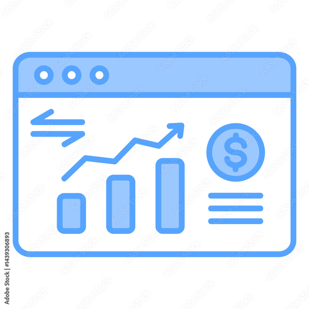 Data Analysis Blue Icon Data Analysis Blue Icon