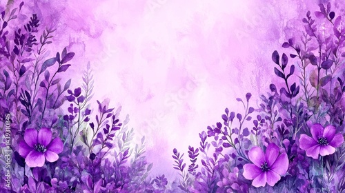 Watercolor Purple Flowers: Botanical Painting