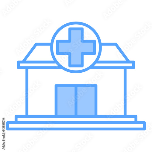 Health Clinic Blue Icon