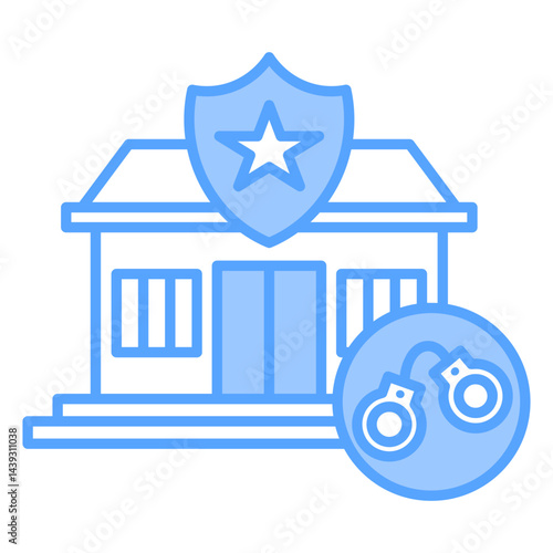 Police Station Blue Icon