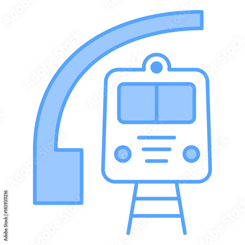 Train Station Blue Icon