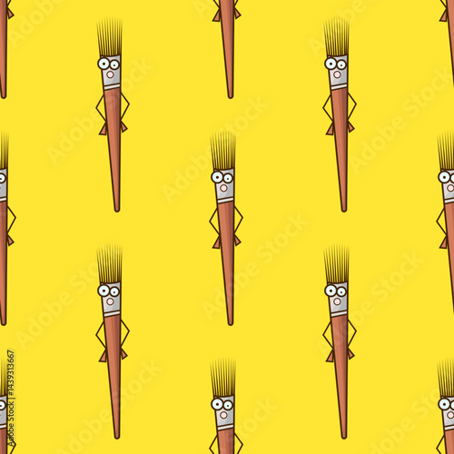 Seamless background of cartoon-style art brushes
