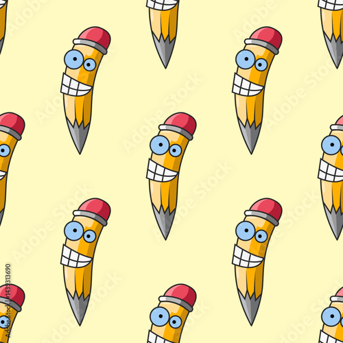 Seamless cartoon-style pencil background