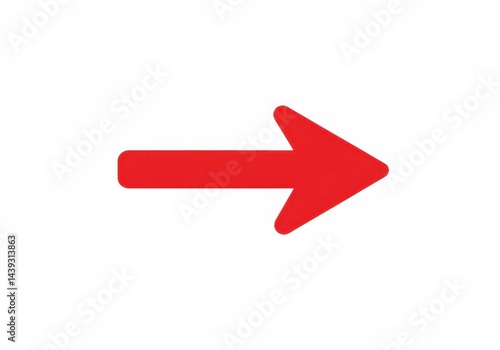 Free Download Simple red arrow pointing right on a white background for direction or navigation - GFXLoad