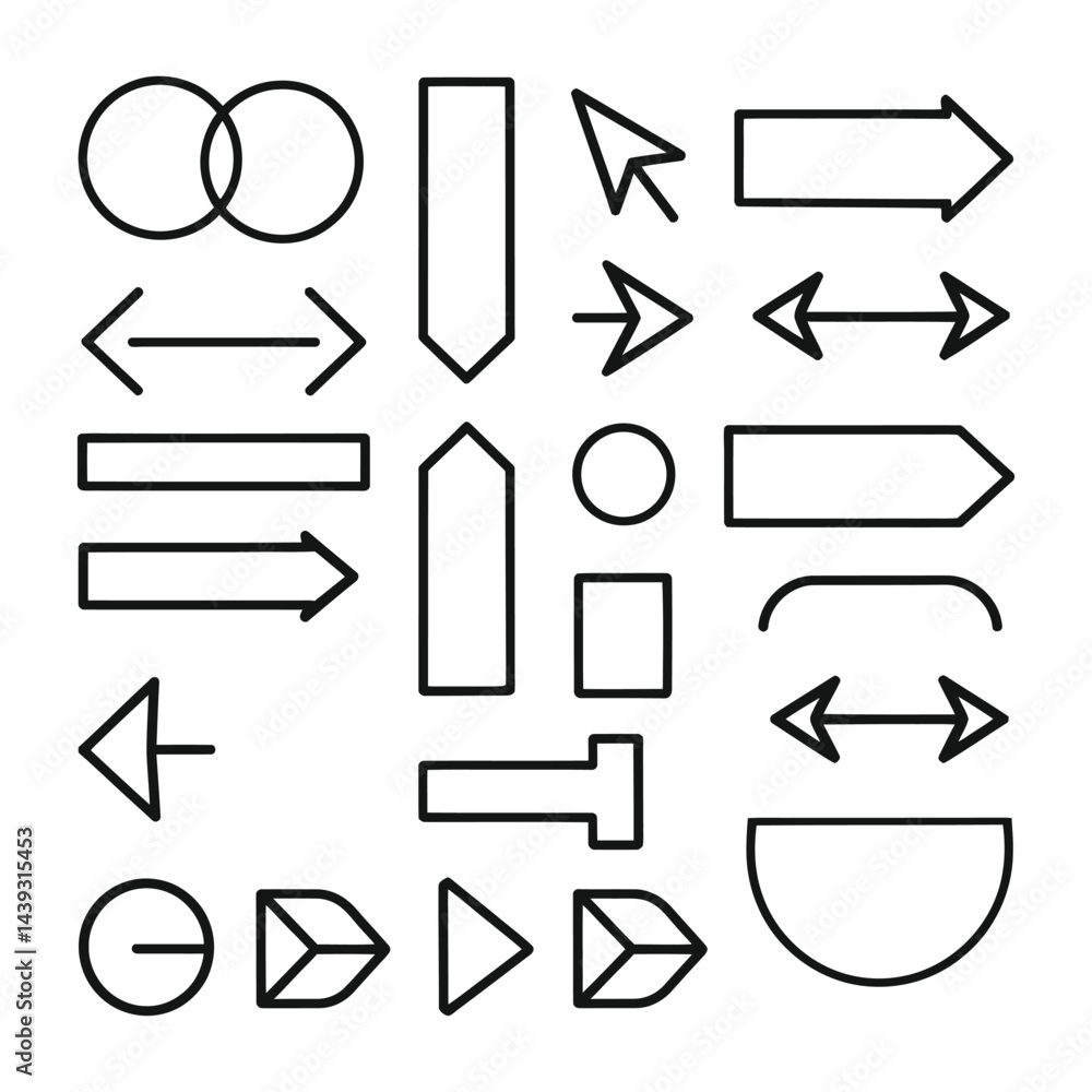 Black arrow vector icon pack Black arrow vector icon pack