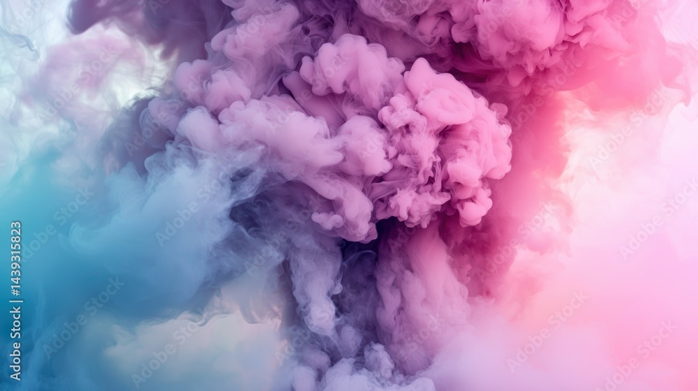 Fototapeta premium Abstract colorful ink swirling in liquid, vibrant colors, soft focus background