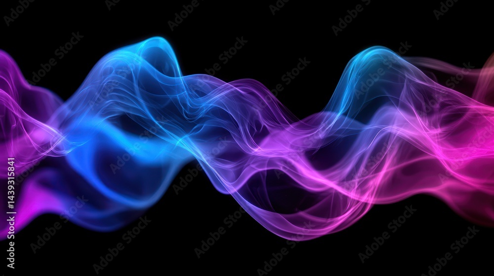 Abstract colorful smoke waves on black background (1) Abstract colorful smoke waves on black background (1)