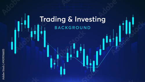Economy trading and investing market background vector