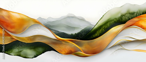 Obraz  z motywem Abstract Mountain Landscape (3)