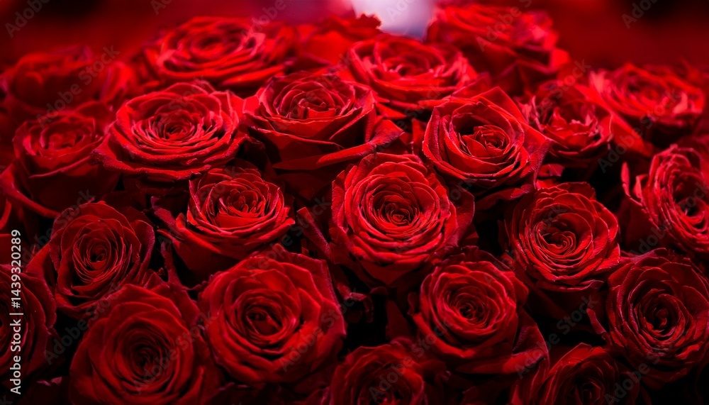 Naklejka premium 深紅の薔薇の花束