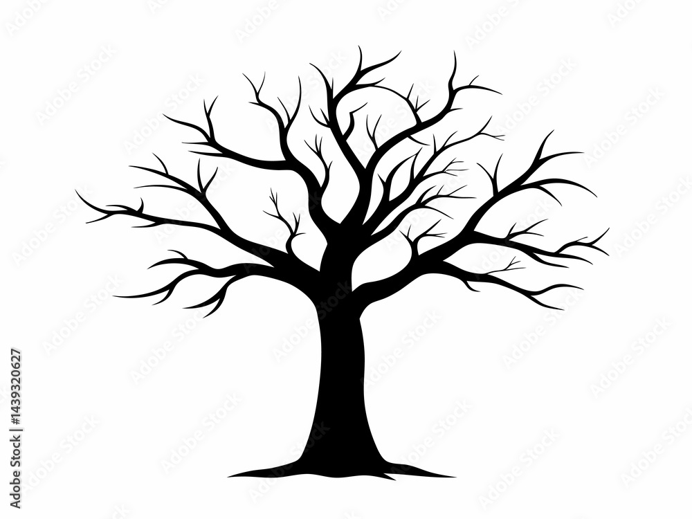 Obraz premium tree silhouette isolated on white