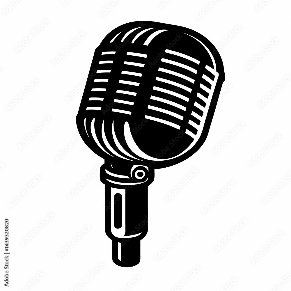 Fototapeta premium retro microphone isolated on white background