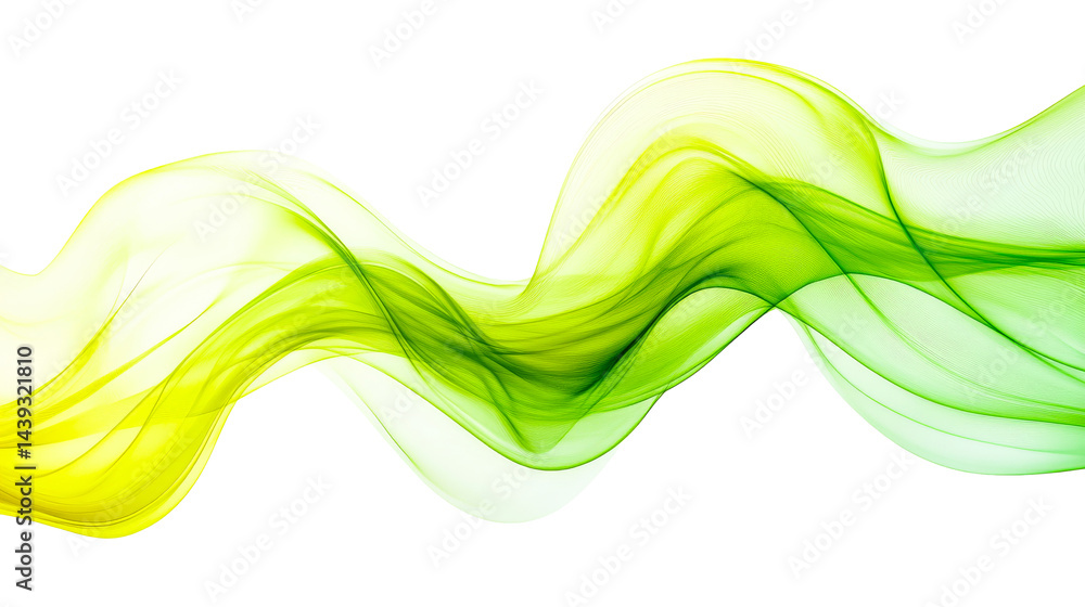 Abstract yellow green flowing shape, cut out transparent Abstract yellow green flowing shape, cut out transparent
